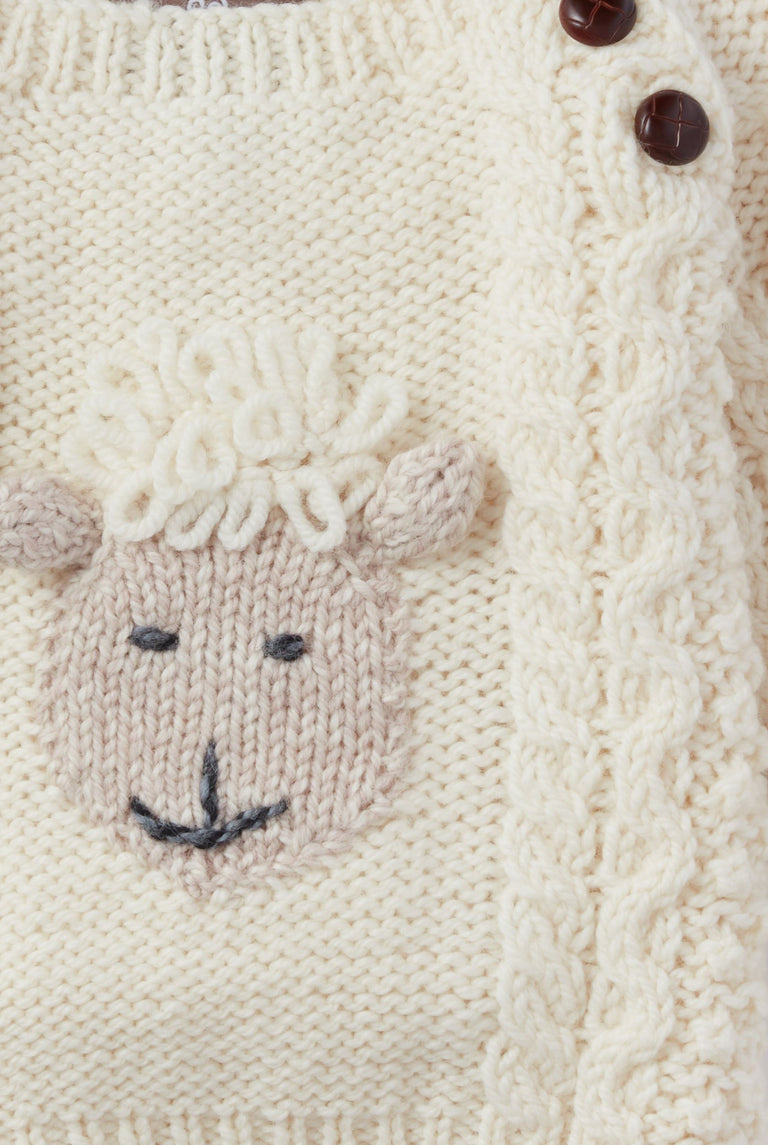 Aran Woollen Mills Baby Shepley Sheep Aran Sweater