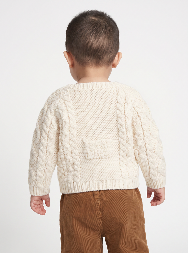 Aran Woollen Mills Baby Shepley Sheep Aran Sweater