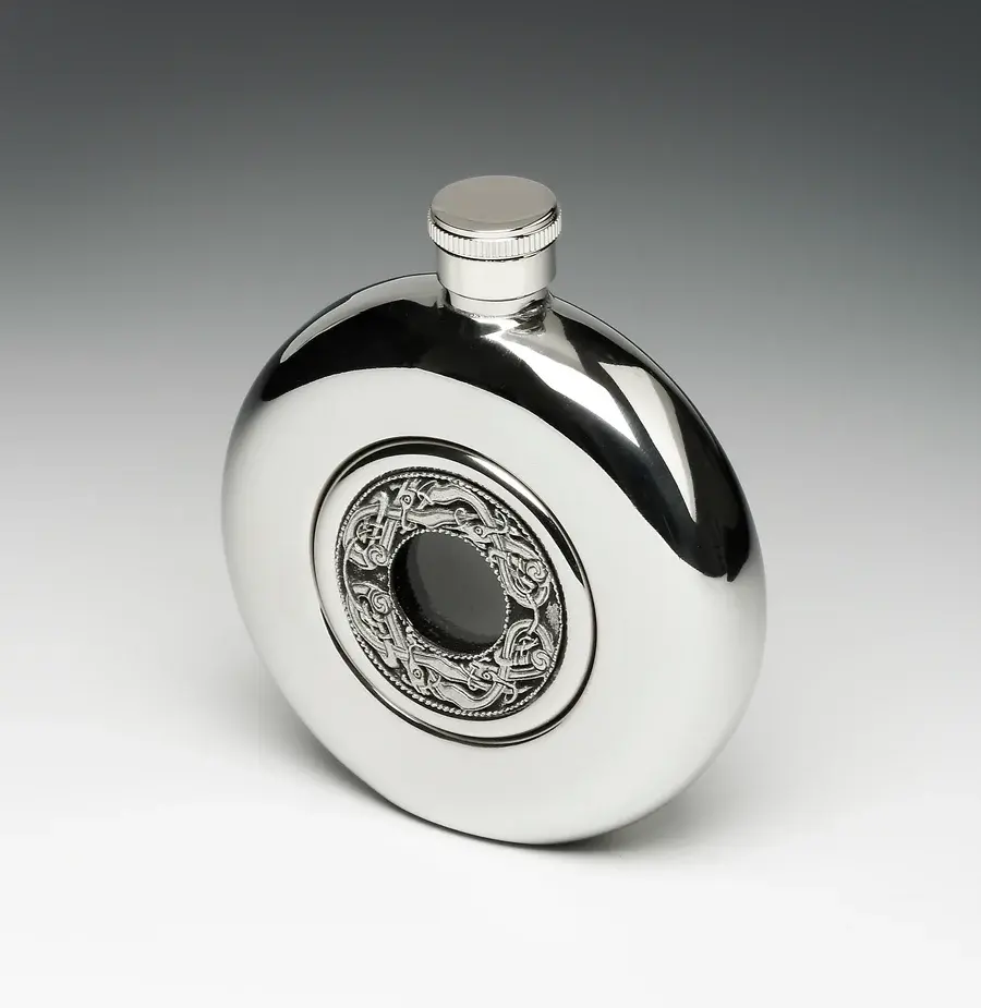 Mullingar Pewter Mullingar Pewter Celtic Horse Flask w/ Shot Glass