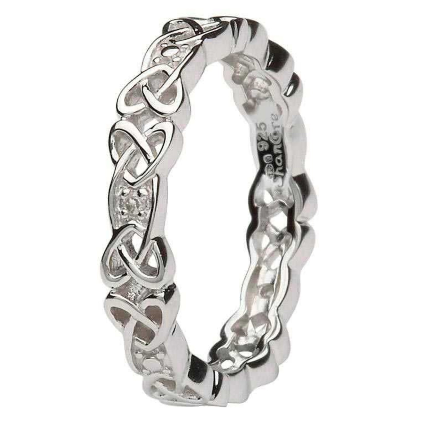 Shanore Ladies Silver Diamond Set Celtic Ring