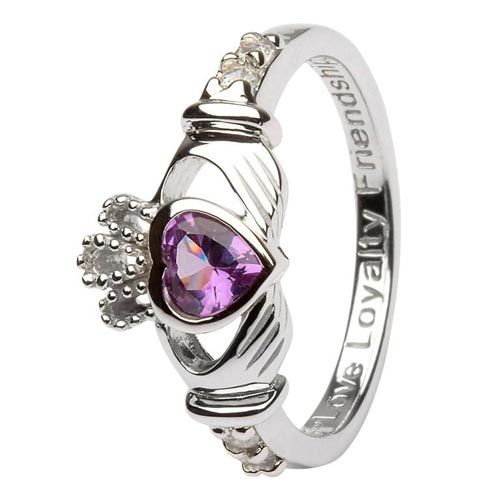 Shanore S/S June Birthstone Claddagh Ring