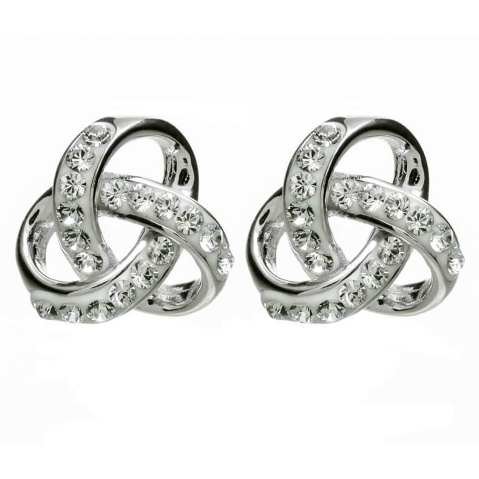Shanore Rounded Trinity Knot Swarovski Crystal Earrings