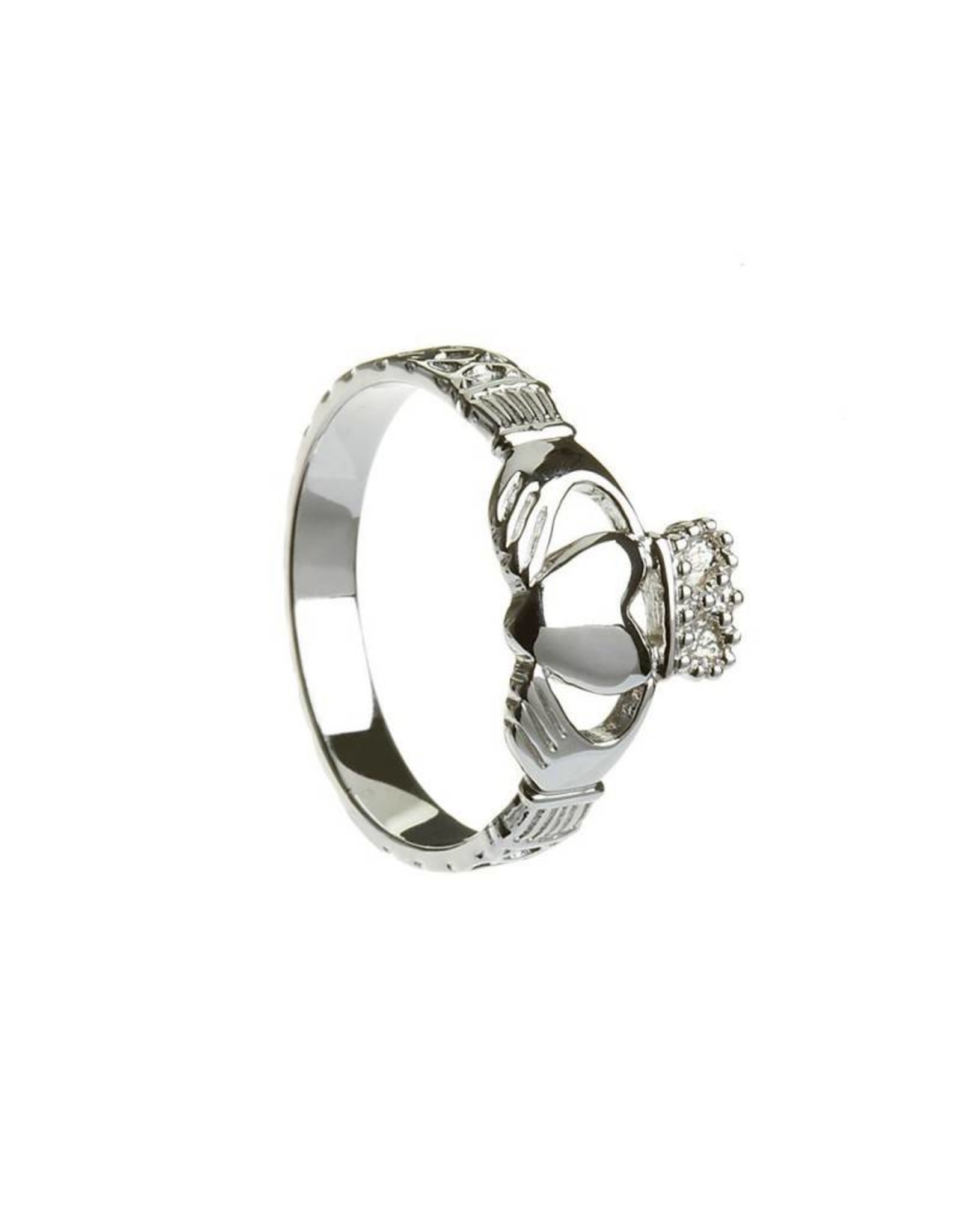 Sterling Silver Mens Claddagh Ring With Celtic Knot Band Celtic Aer Gift Shop