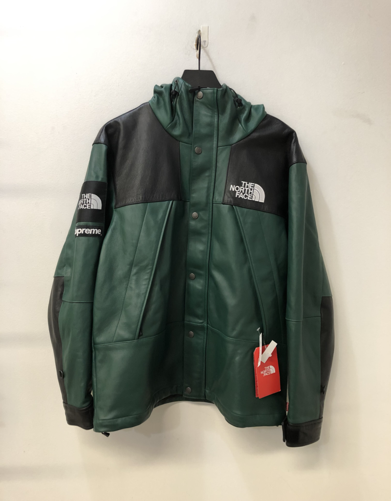 SUPREME THE NORTH FACE LEATHER JACKET GREEN - U7 C-122325