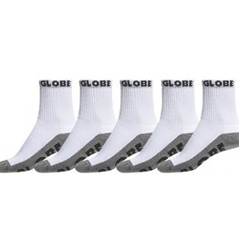 GLOBE 5 Pack Quarter Socks White/Grey 7-11