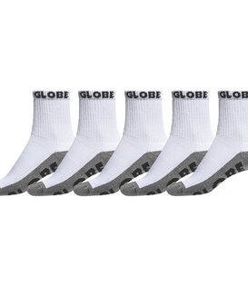 5 Pack Quarter Socks White/Grey 7-11