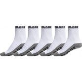 5 Pack Quarter Socks White/Grey 12-15
