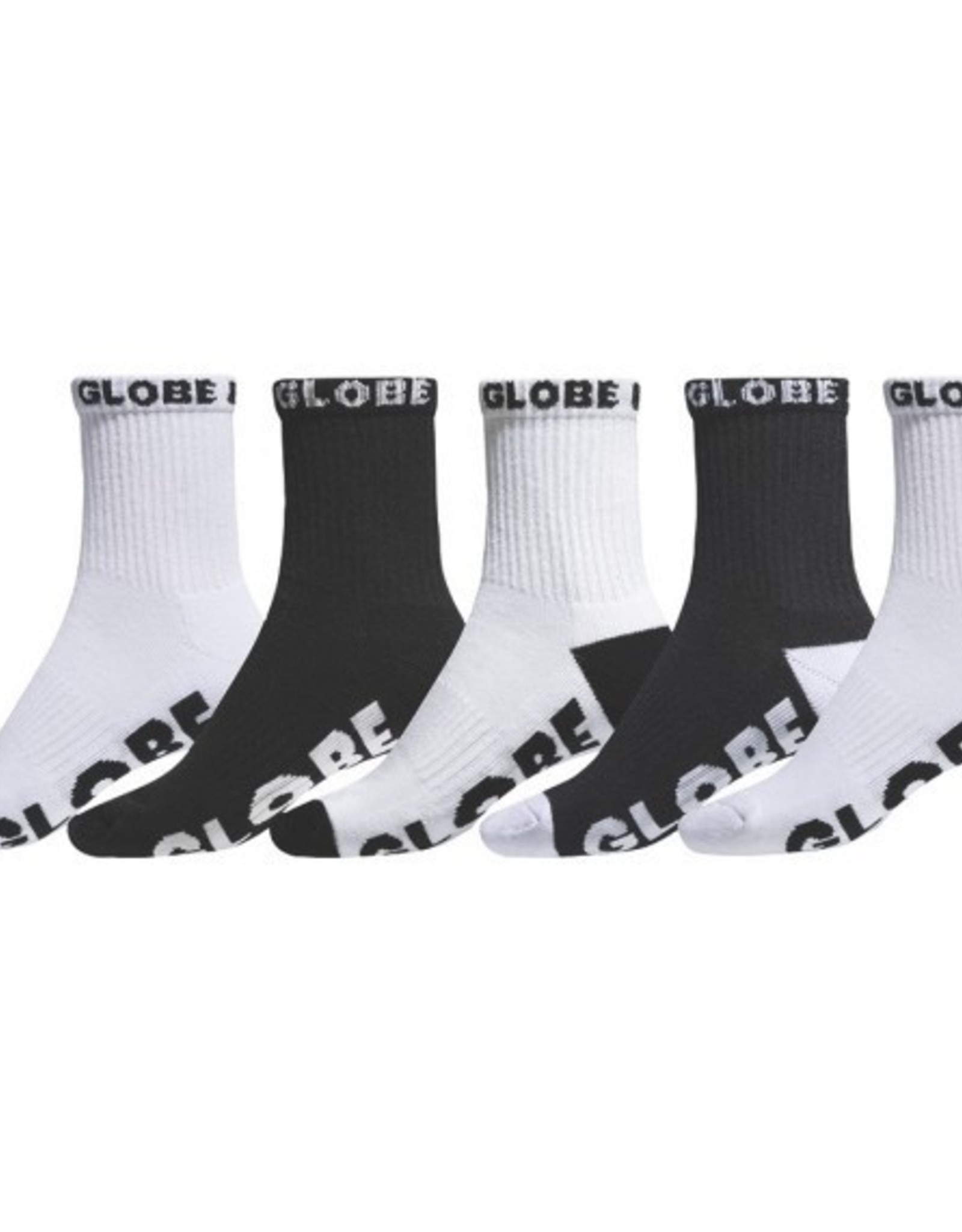 GLOBE Kids 5 Pack Socks Black/White 2-8