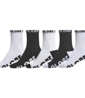 5 Pack Socks Black/White 12-15