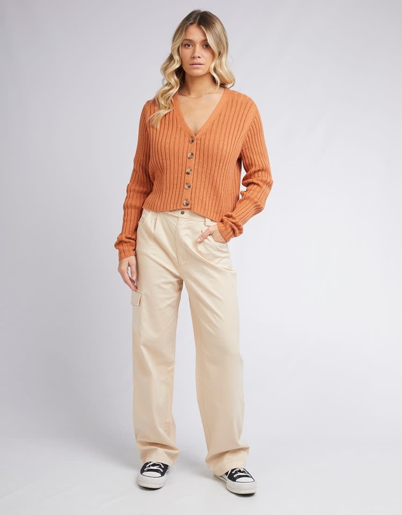ALL ABOUT EVE Cropped Ribbed Cardi