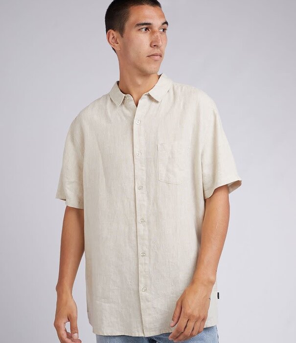SILENT THEORY Linen Short Sleeve Shirt