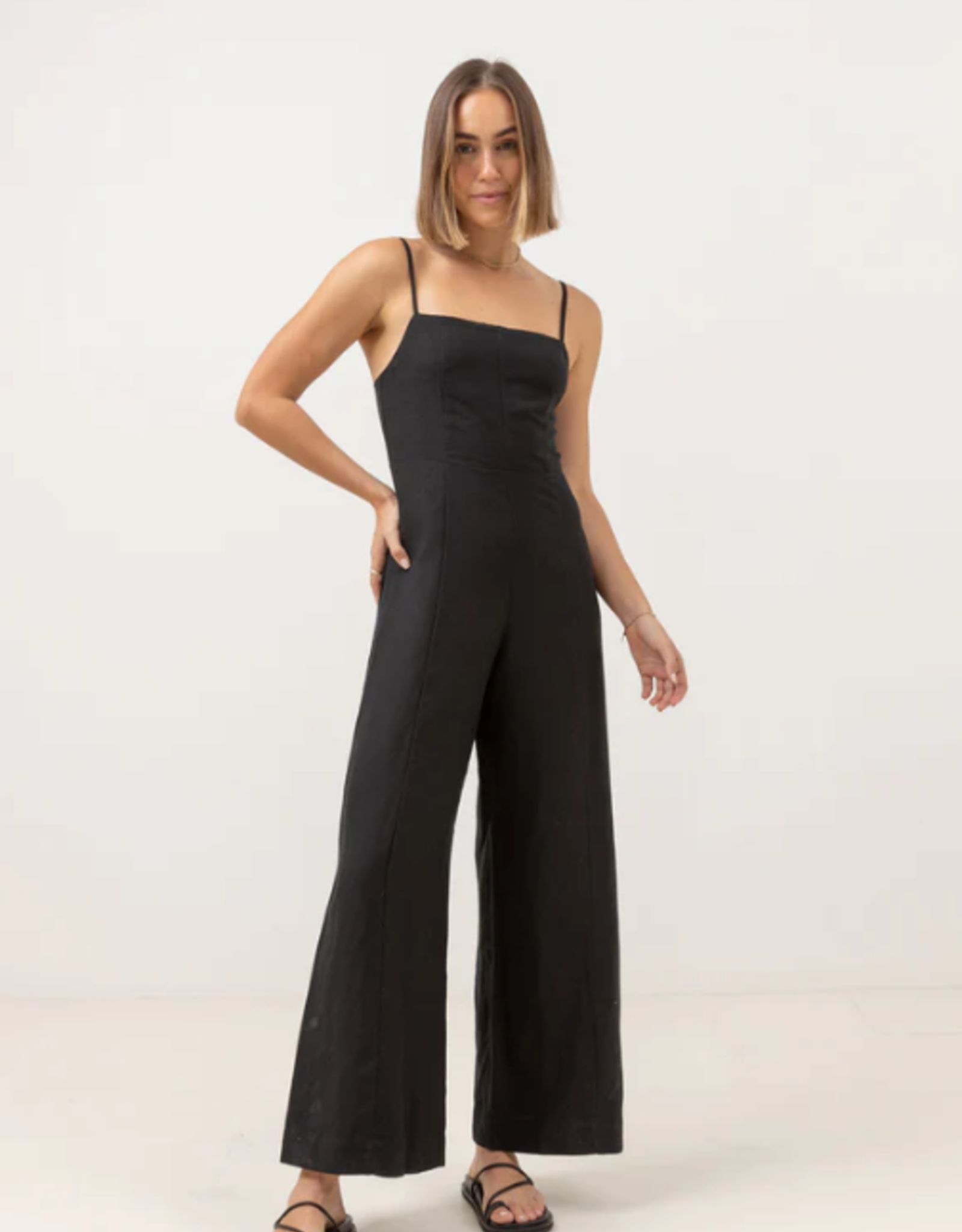 Andres Wide Leg Jumpsuit - Limestone Surf