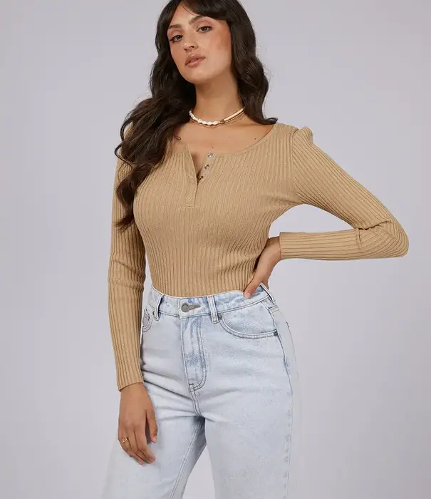 ALL ABOUT EVE Allana Rib Top
