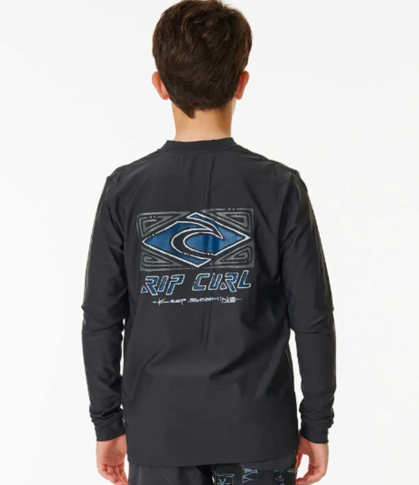 RIP CURL Teen Boys Pure Surf Logo UV Long Sleeve Rash Vest