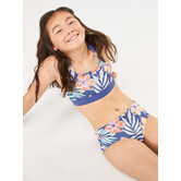 Teen Girls Funky Palm Crop Top Two-Piece Bikini Set