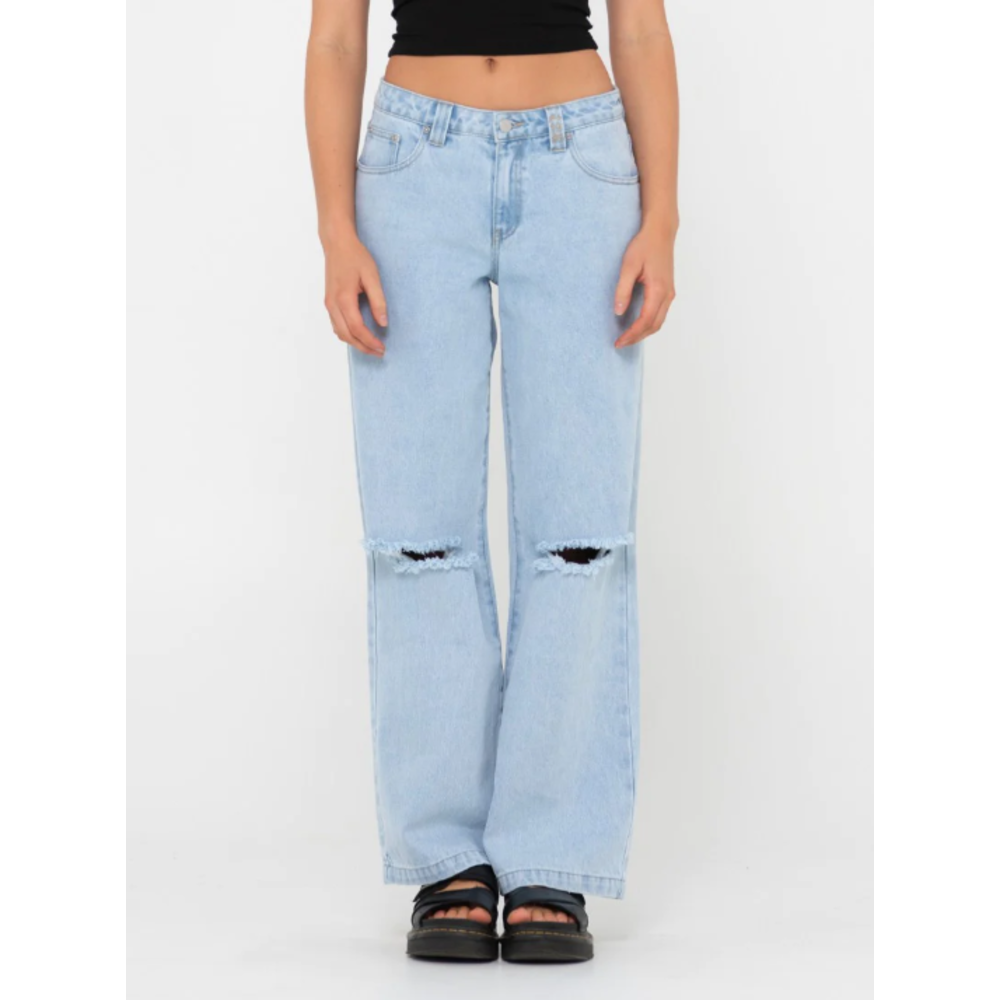 Low Rise Ripped Denim Jean Limestone Surf