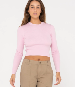 Amelia Cropped Long Sleeve Knit Top