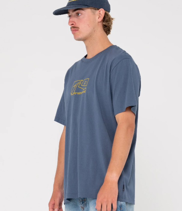 RUSTY Boxed Out Centre Front Short Sleeve Tee