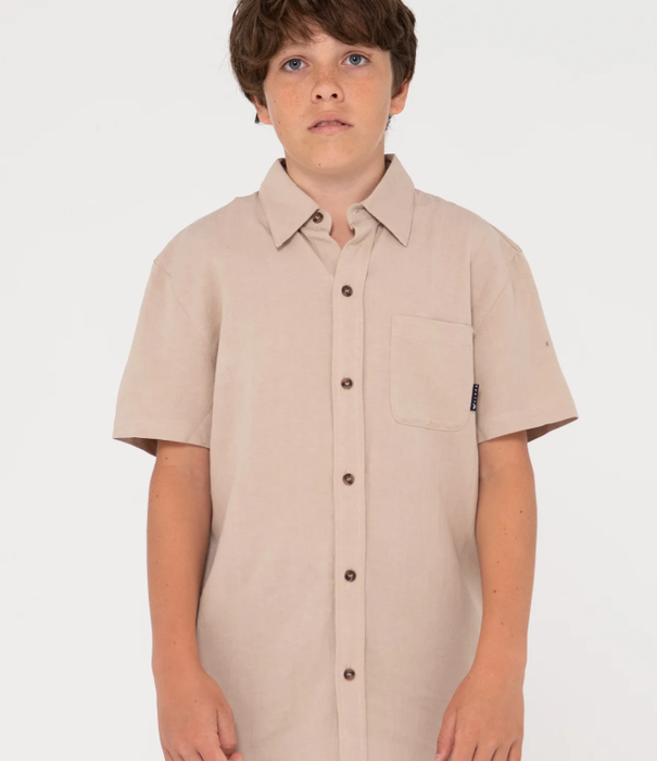 RUSTY Teen Boys Overtone Short Sleeve Linen Shirt