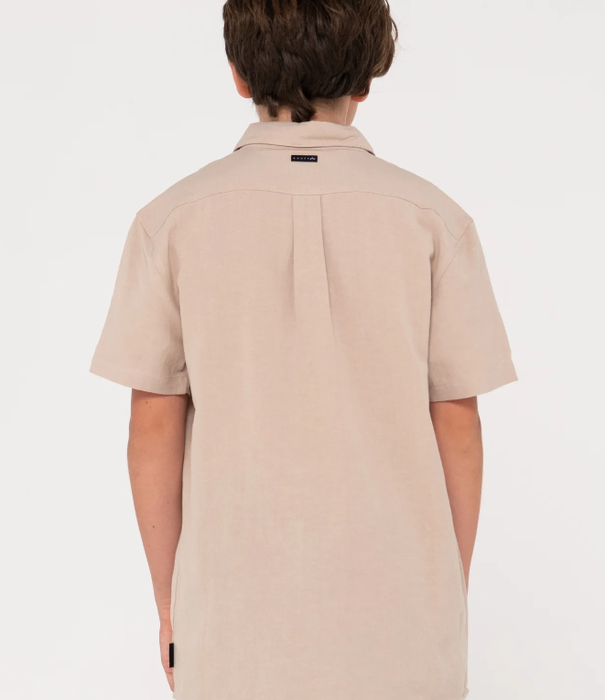 RUSTY Teen Boys Overtone Short Sleeve Linen Shirt