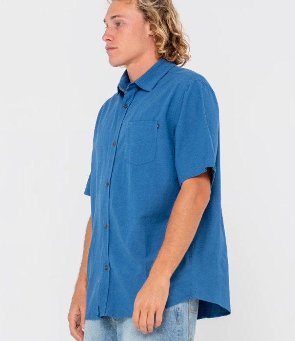 RUSTY Overtone Short Sleeve Linen Shirt