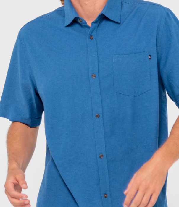 RUSTY Overtone Short Sleeve Linen Shirt