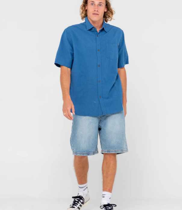 RUSTY Overtone Short Sleeve Linen Shirt