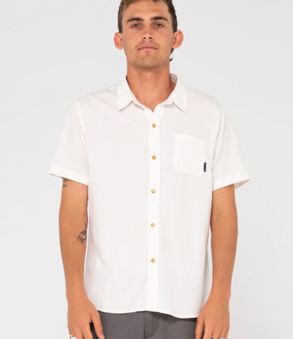 RUSTY Overtone Short Sleeve Linen Shirt