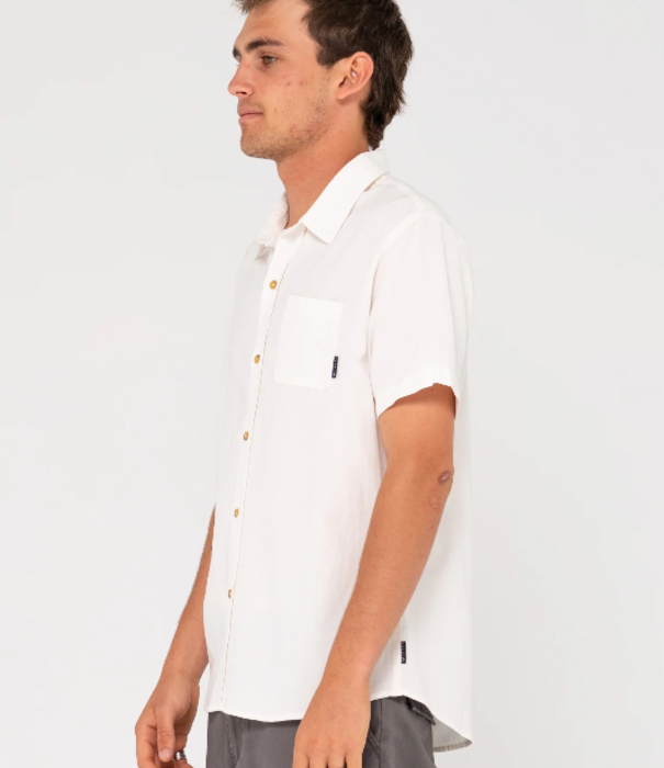 RUSTY Overtone Short Sleeve Linen Shirt