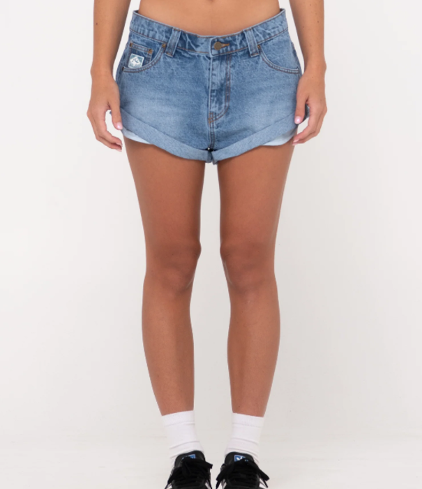 RUSTY Pheonix Low Rise Denim Mini Short