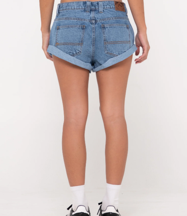RUSTY Pheonix Low Rise Denim Mini Short