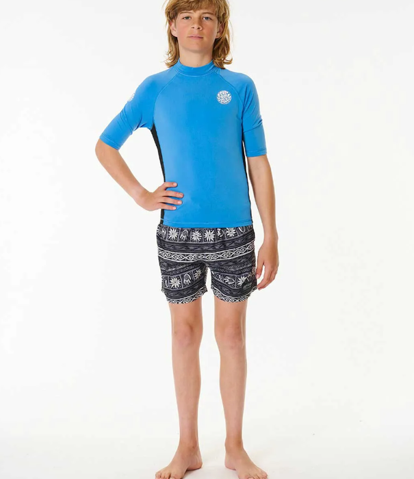 RIP CURL Teen Boys Icons UV Brushed Short Sleeve Rash Vest