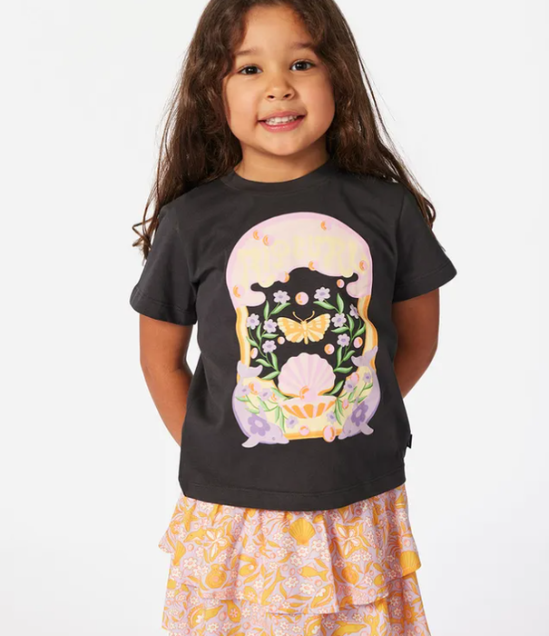 RIP CURL Grom Girls Rainbow Tropics Art Tee