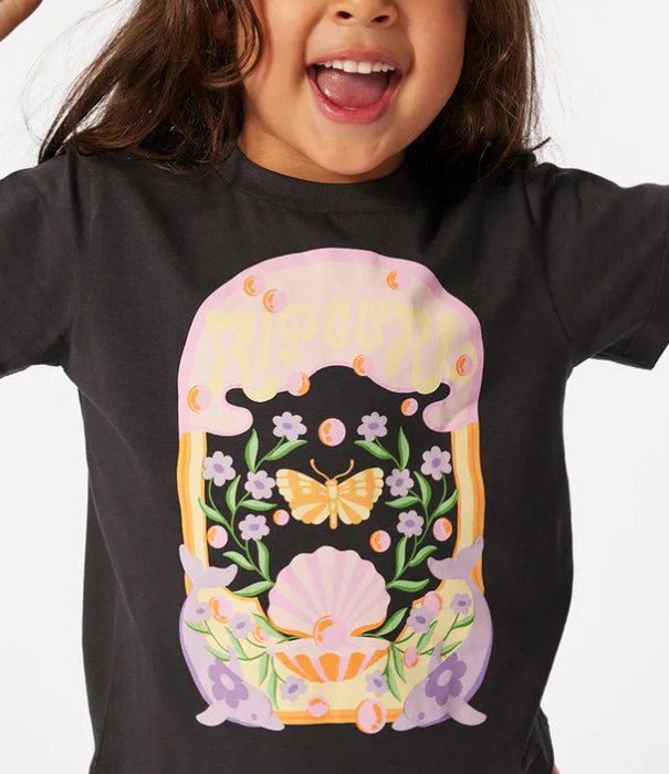 RIP CURL Grom Girls Rainbow Tropics Art Tee
