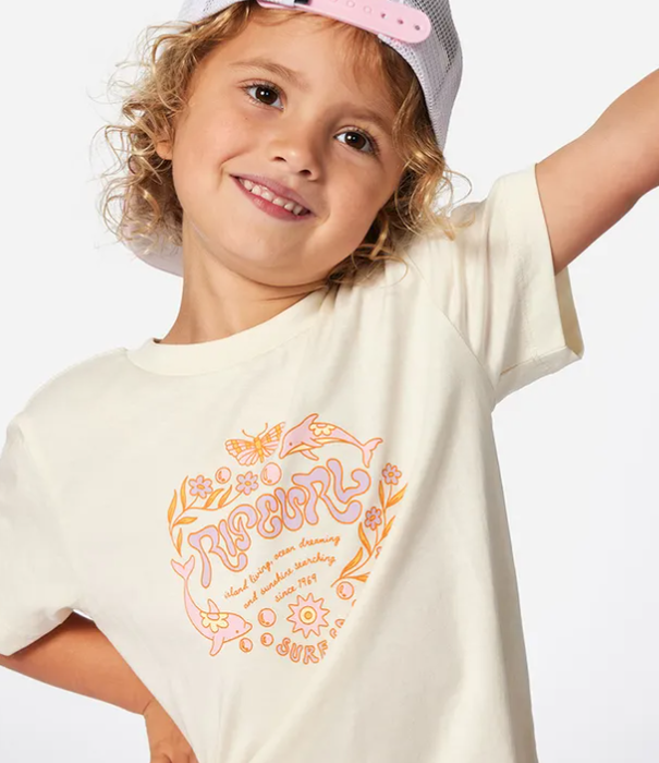 RIP CURL Grom Girls Rainbow Logo Tee