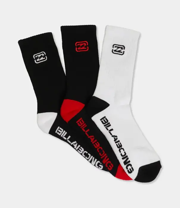 BILLABONG Boys Bracket Wave 3 Pack Socks