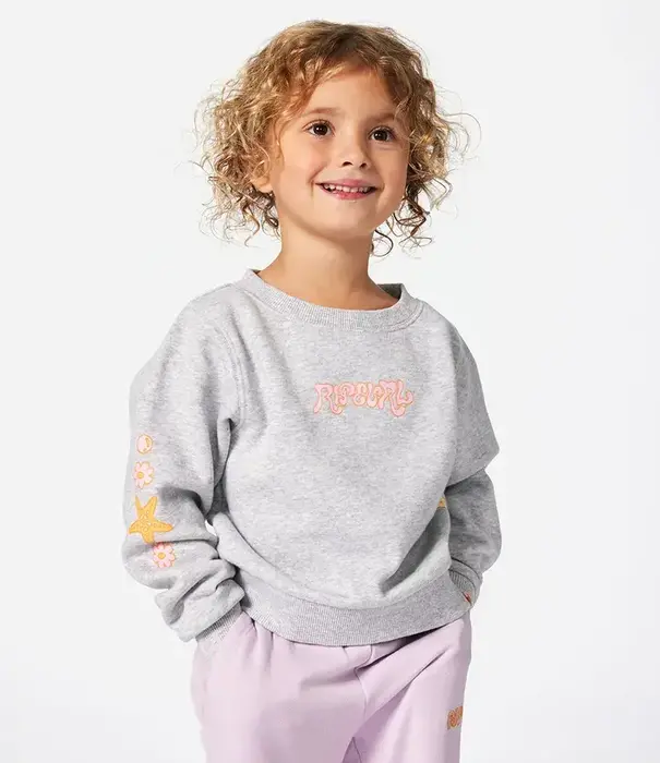 RIP CURL Grom Girls Rainbow Tide Print Crew