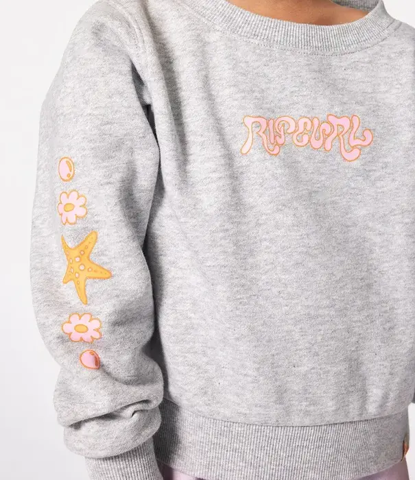 RIP CURL Grom Girls Rainbow Tide Print Crew