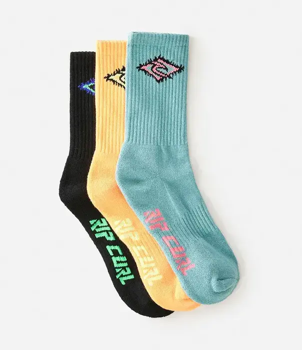 RIP CURL Kids Logo Crew Sock 3-Pack
