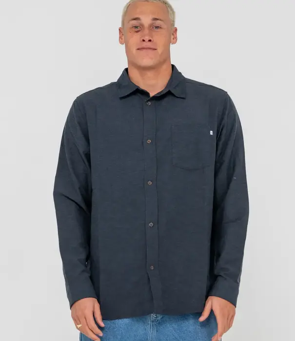 RUSTY Overtone Long Sleeve Linen Shirt