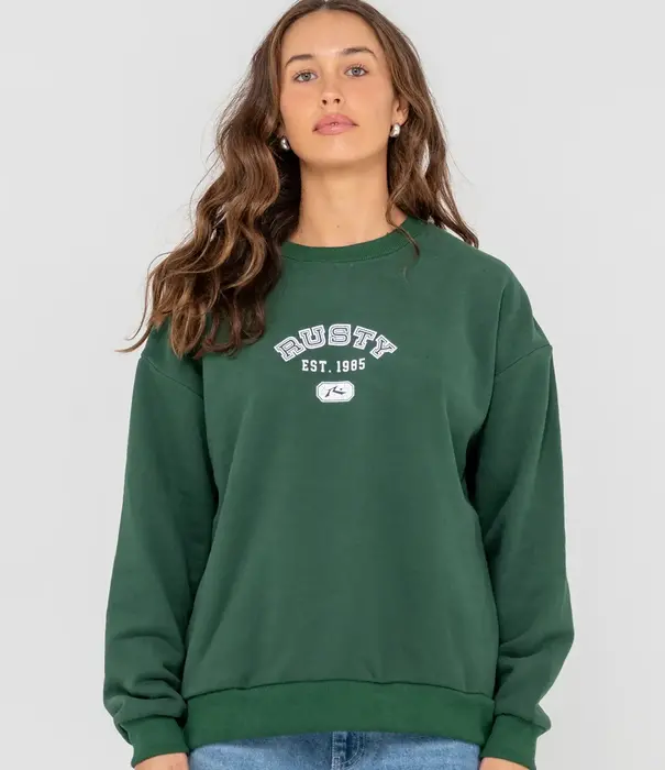 RUSTY College Dropout Oversized Crew Fleece
