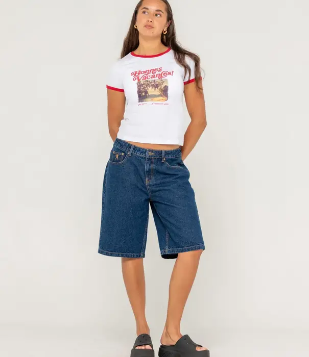 RUSTY Bonnes Vacances Ringer Baby Tee