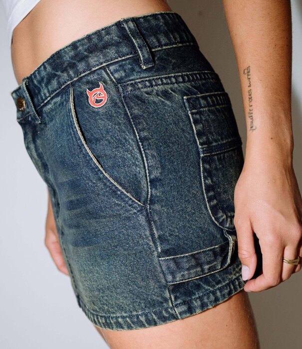 RUSTY Billie Low Rise Denim Mini Skirt