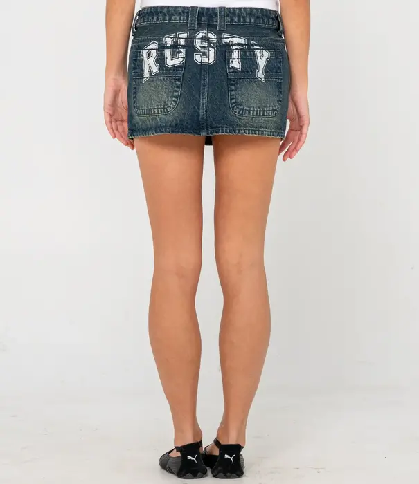 RUSTY Norty Low Rise Denim Micro Mini Skirt
