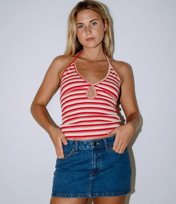 RUSTY Emma Cut Out Halter Neck Top