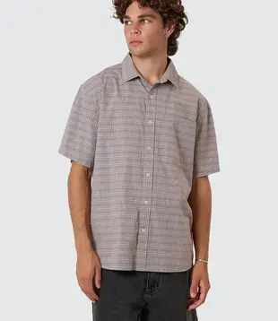 Minimal Thrills Stripe Check Short Sleeve Shirt