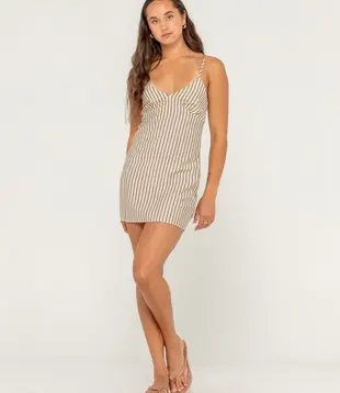 Sandy Stripe Mini Dress