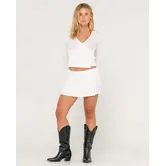 I Kissed A Pearl Wrap Mini Skirt