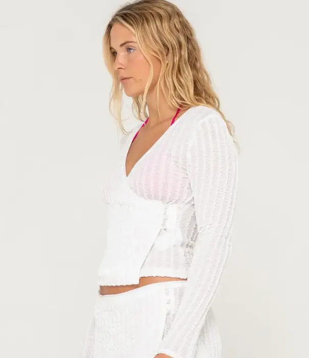 RUSTY I Kissed A Pearl Wrap L/S Top