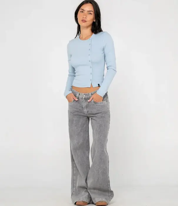 RUSTY Button Up Long Sleeve Top